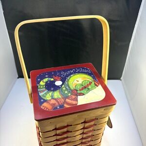 Susan‎ Winget Snow Kisses Holiday Mug Set 22oz with Handled Basket NWT 2007